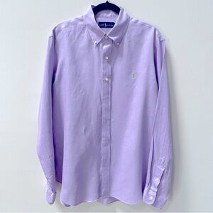Polo Ralph Lauren Purple Linen Long Sleeve Bottom Down Shirt
